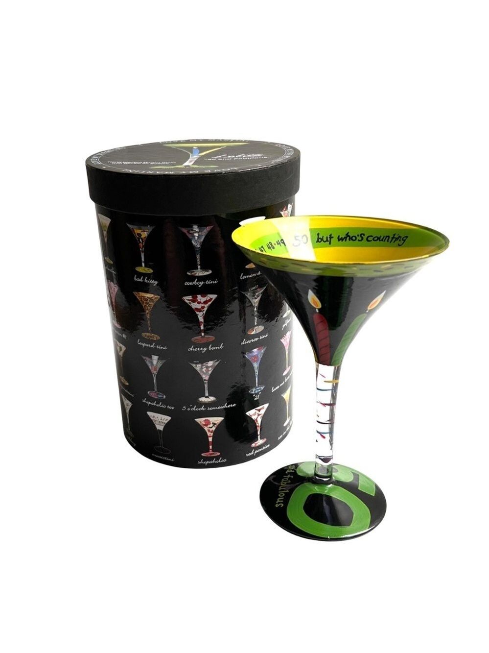 NIB Lolita 50 and Fabulous Love My Martini Glass in Original Box